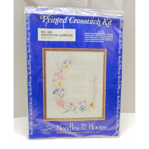 Needles 'n Hoops Stamped Cross Stitch Invitation Sampler #283 Sealed - Picture 1 of 8